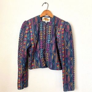 Vintage Jim Heilman Bolero Style Embroidered Jacket Size 4